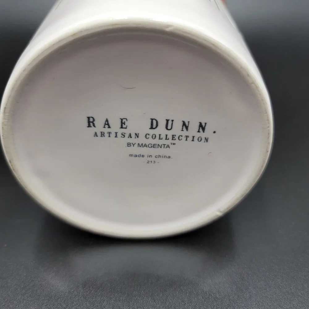 Rae Dunn Canister Treasures White Farmhouse Ceramic Organizer Round Wood Lid